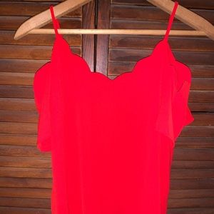 Red off the shoulder women’s shirt